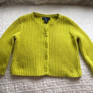 Baby Gap Cardigan in chartreuse green.